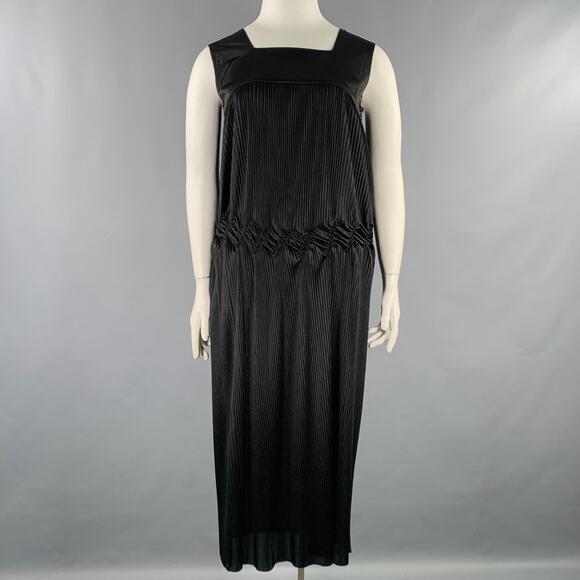COMME des GARCONS Size L Black Polyester Pleated Sleeveless Long Dress - Picture 1 of 7